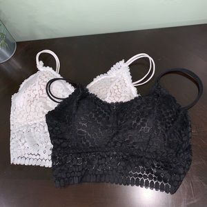 Black and white bralettes w/ padding
